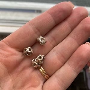 Set of 4 heart charm